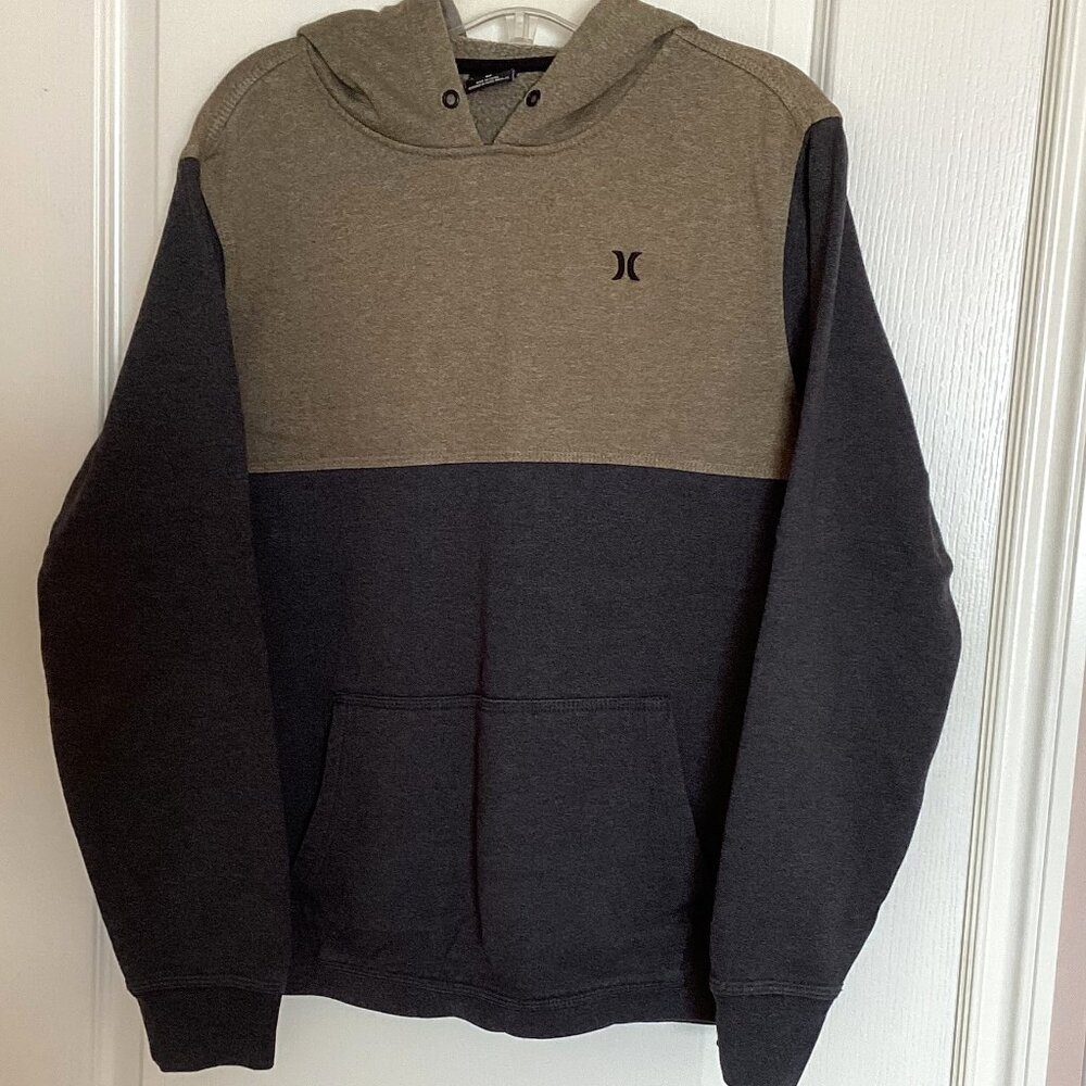 Hurley Men's Hoodie Size M Kangaroo Pocket Brown Gray Pull-Over